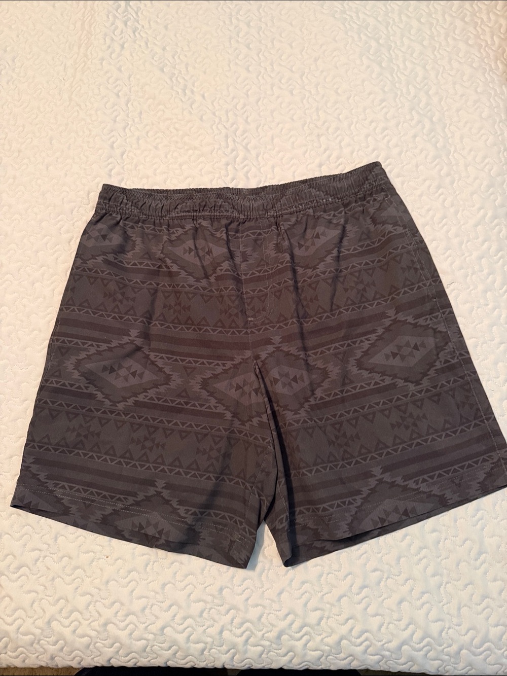Men's Chubbies Dark Gray Patterned Swim/Active Shorts